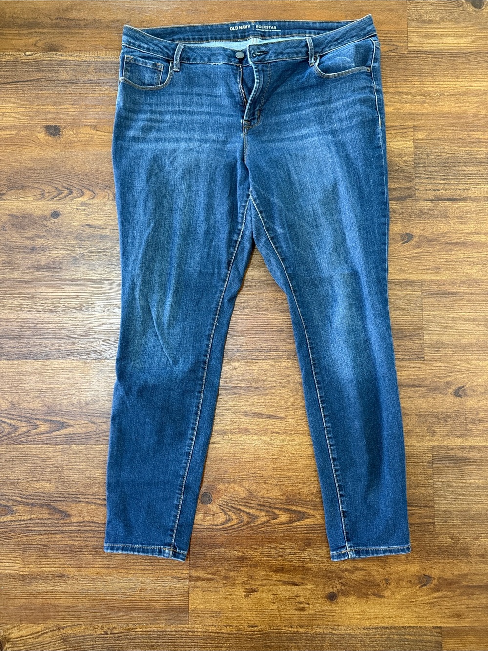Old Navy Women's Dark Blue Rockstar Skinny Jeans 16 Regular Mid-Rise